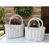 Bílý proutěný koš k osázení