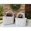 Bílý proutěný koš k osázení 1