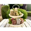 Dvoupatrovy vintage etazer s dekoracemi Clayre&Eef
