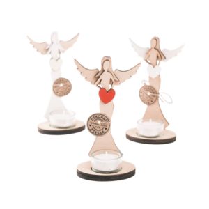 Dřevění andělé dekorace