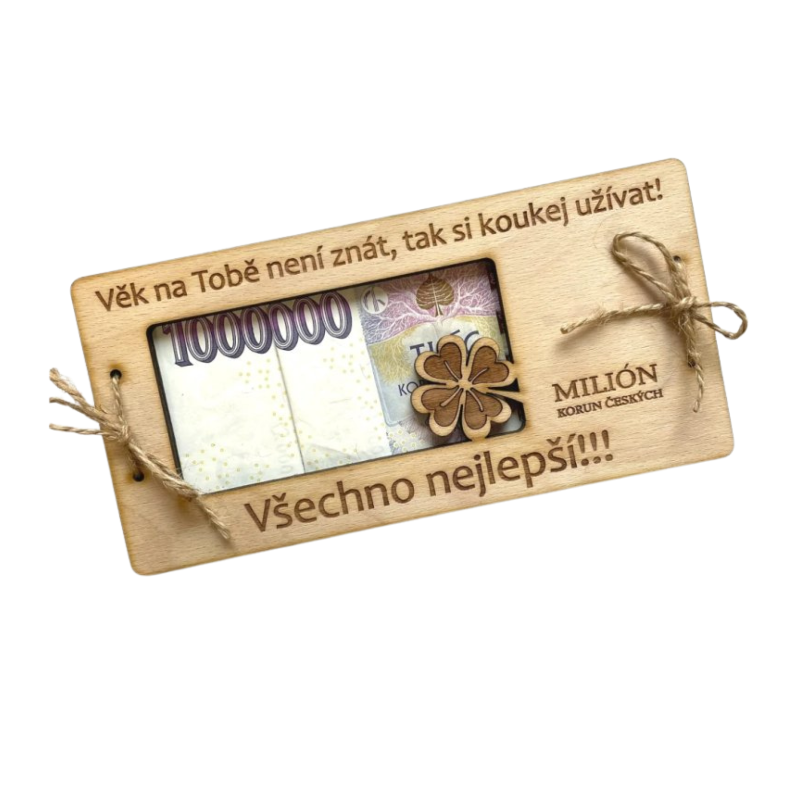 Dřevěná přání na peníze