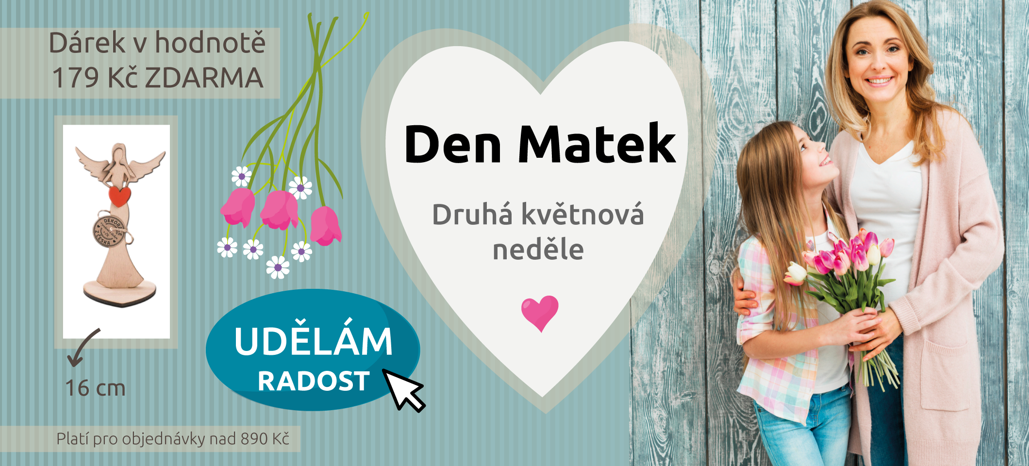 Den matek - dřevěný anděl k nákupu jako dárek