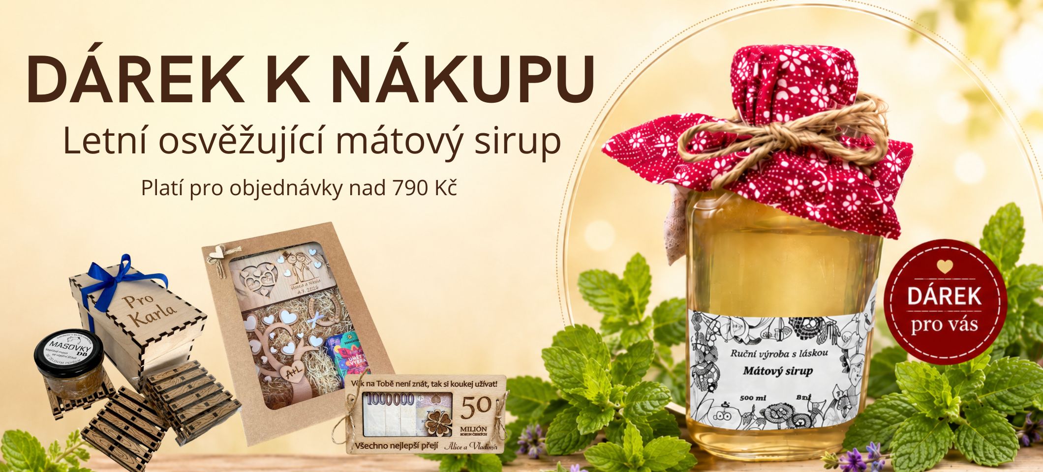 Dárek k nákupu - osvěžujíc mátový sirup