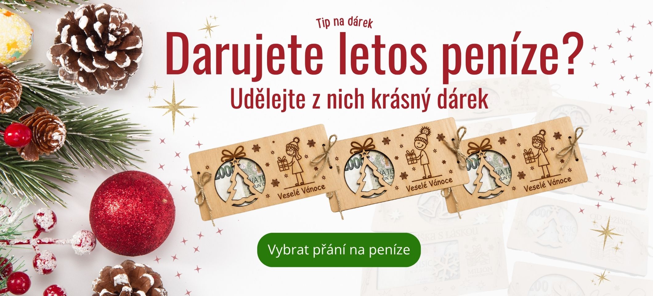 Vánoční dřevěné přání 2026