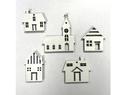 Sada 5 ks domečků 4 - 8 cm - 2 barvy