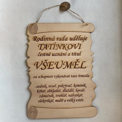 Dřevěná cedulka pro tatínka nebo dědečka - vtipný text