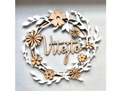 Dřevěný věnec jarní dekorace