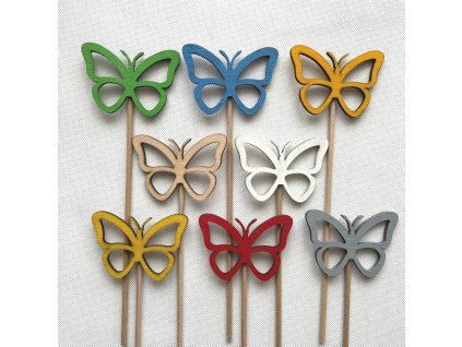 Zápich motýl 9 cm, 8 barev