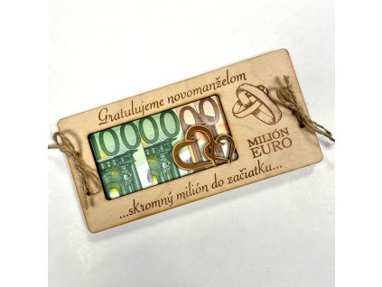 SK Svatební dřevěné přání - Milion EUR