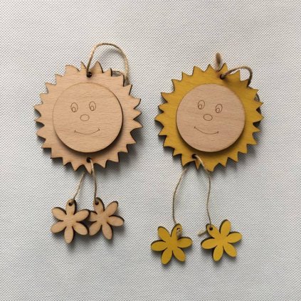 dřevěná dekorace - sluníčko jarní výzdoba
