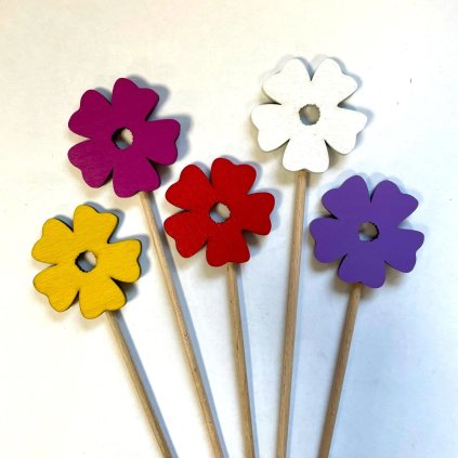 dřevěná jarní dekorace - zápich kytka