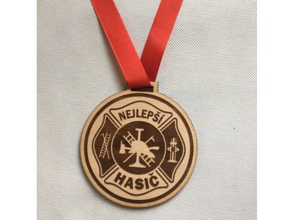 Dřevěná medaile Nejlepší hasič