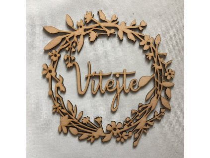 Dřevěný věnec Vítejte