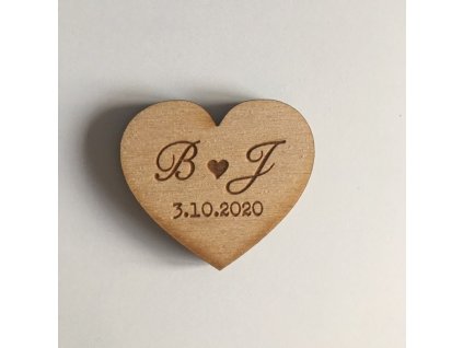 Dřevěné srdce svatební