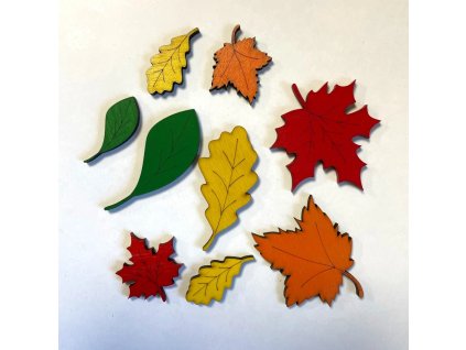 Sada 9 ks podzimních listů 4 -7 cm