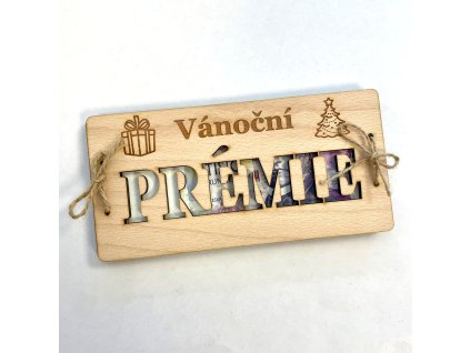 Vánoční PRÉMIE - dřevěné přání na bankovky