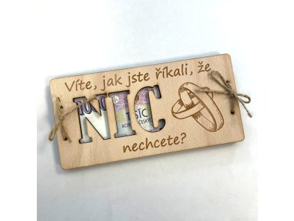 Svatební přání na peníze NIC