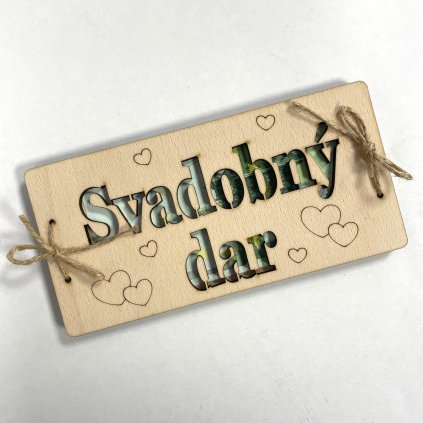 Dřevěné přání na peníze skládané slovenské