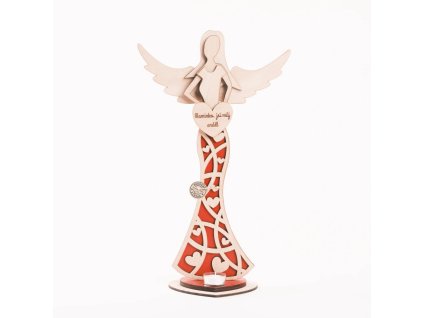 dřevěný anděl s věnováním