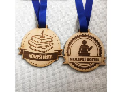 Dřevěná medaile Nejlepší učitel- 2 varianty