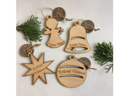 Dřevěné ozdobičky nápis 10 cm - 4 druhy