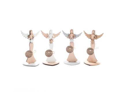 Anděl dřevěný 16 cm vánoční