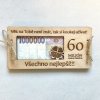 Dřevěné přání na peníze - milion korun