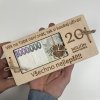 Dřevěné přání na peníze - originální dárek