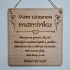 Dřevěná cedulka Úžasná maminka