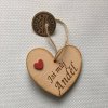 Dřevěné srdce 7cm s věnováním Jsi můj anděl