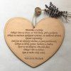 Dřevěné srdce poděkování rodičům na svatbě