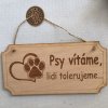 Cedulka Psy vítáme