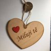 Dřevěné srdce s věnováním Miluji tě 12 cm