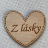 Dřevěný magnet srdce 7 cm s věnováním Z lásky