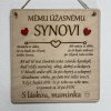 Dřevěná cedulka pro syna