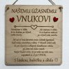 Dřevěná cedulka pro vnuka - originální dárek