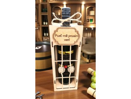 Dárková dřevěná krabice na víno.