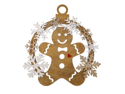 Dřevěný vánoční věnec maxiperník 30cm