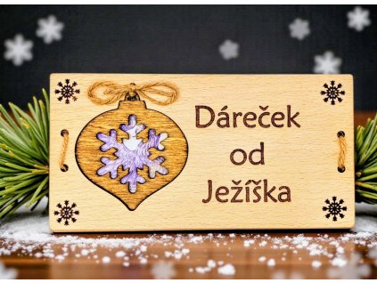 Vánoční dřevěné přání na peníze ozdoba.