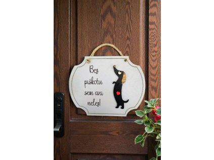 Dřevěná cedulka jezevčík černý