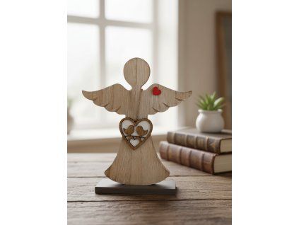 Anděl 22cm se srdcem .