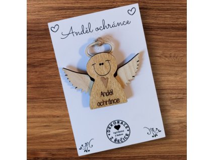 Dárková kartička s andělem ochráncem bílá