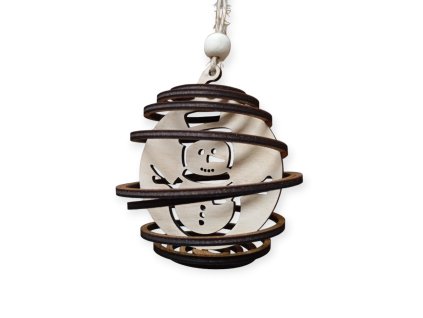 Ozdoba spirála sněhulák 9cm