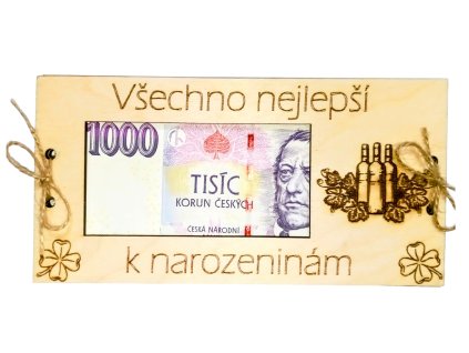 Karta na peníze víno