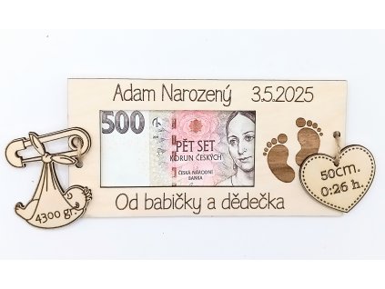Dárková karta na peníze k narození dítěte ♥️
