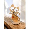 Dřevěná dekorační kočka okatá