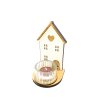 Svícen domeček bílý 13cm