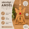 Dřevěný Anděl Domov 20cm