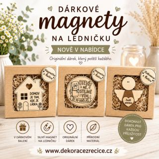 🎁 DÁRKOVÉ MAGNETKY, KTERÉ POTĚŠÍ! ❤️ Hledáte malý, originální dárek? Naše dárkové magnetky z překližky jsou právě to...