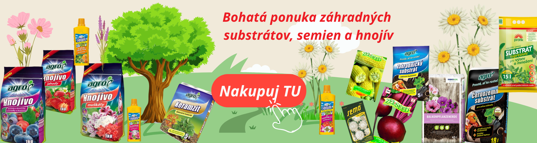 Semená, hnojivá a substráty